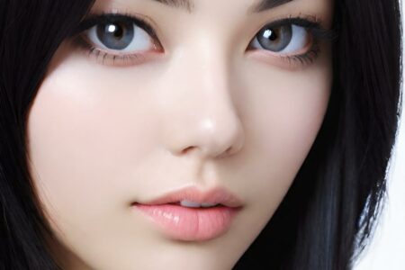 AI girl with black hair wallpaper
