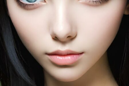 AI girl with black hair wallpaper