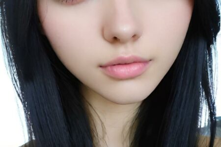 AI girl with black hair wallpaper