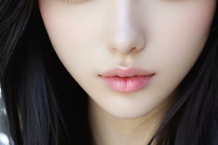 AI girl with black hair wallpaper