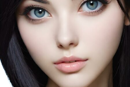 AI girl with black hair wallpaper