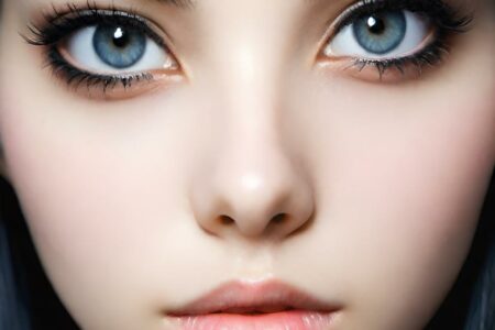 AI girl with black hair wallpaper