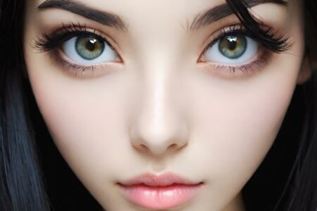 AI girl with black hair wallpaper