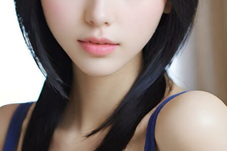 AI girl with black hair wallpaper