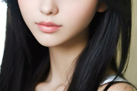 AI girl with black hair wallpaper