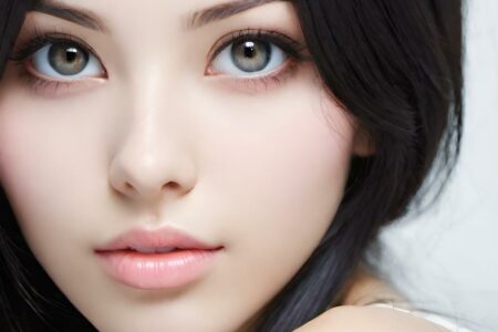 AI girl with black hair wallpaper