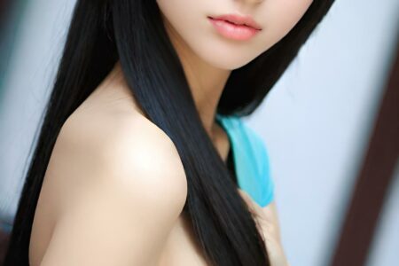 AI girl with black hair wallpaper