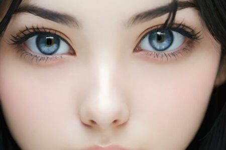 AI girl with black hair wallpaper