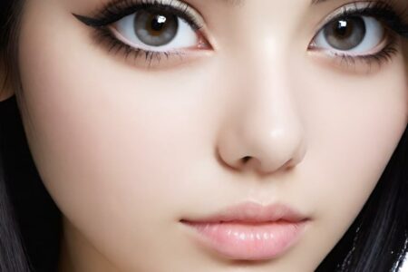 AI girl with black hair wallpaper