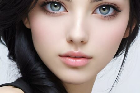 AI girl with black hair wallpaper