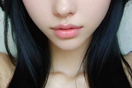 AI girl with black hair wallpaper