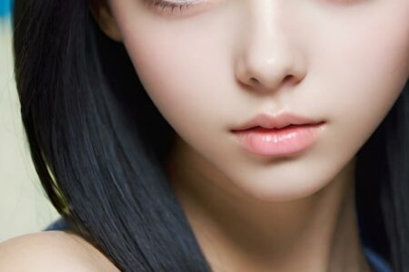 AI girl with black hair wallpaper