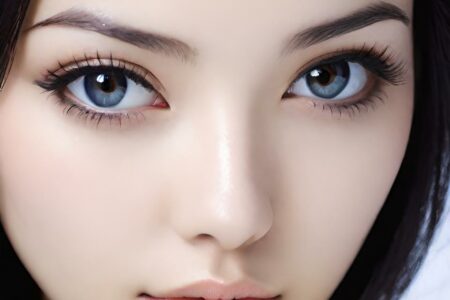 AI girl with black hair wallpaper