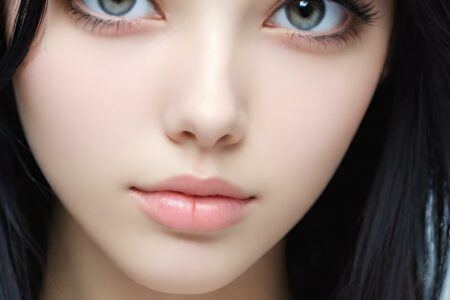 AI girl with black hair wallpaper
