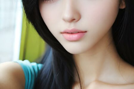 AI girl with black hair wallpaper
