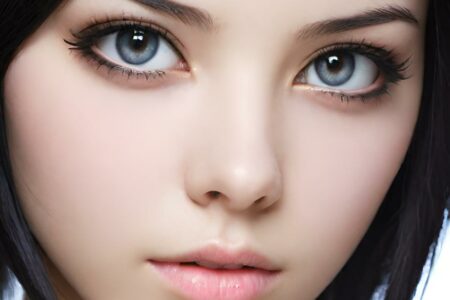 AI girl with black hair wallpaper