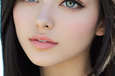 AI girl with black hair wallpaper