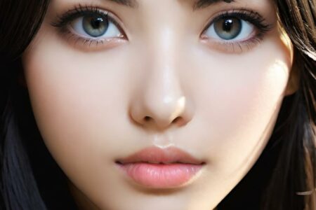 AI girl with black hair wallpaper