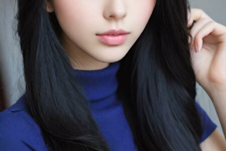 AI girl with black hair wallpaper