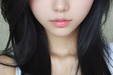 AI girl with black hair wallpaper