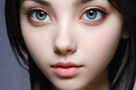 AI girl with black hair wallpaper