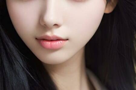AI girl with black hair wallpaper