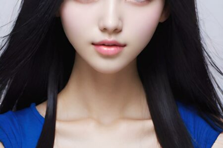 AI girl with black hair wallpaper