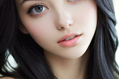 AI girl with black hair wallpaper