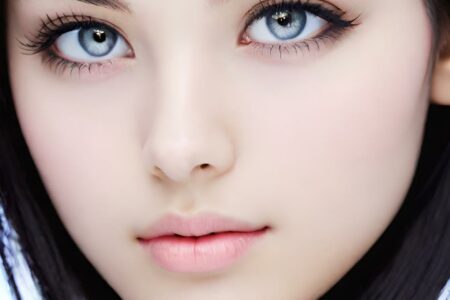 AI girl with black hair wallpaper