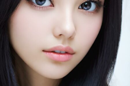 AI girl with black hair wallpaper