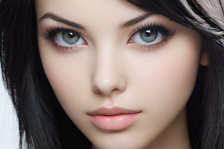AI girl with black hair wallpaper