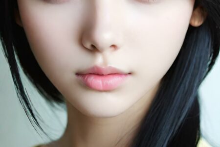 AI girl with black hair wallpaper