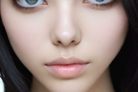 AI girl with black hair wallpaper