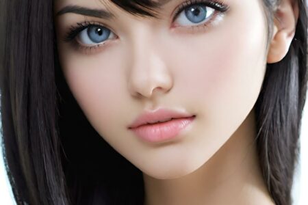 AI girl with black hair wallpaper