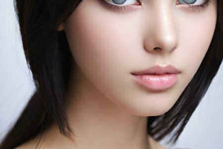 AI girl with black hair wallpaper