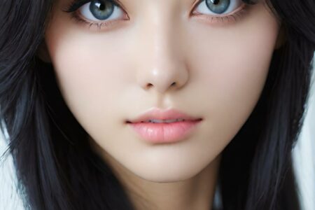 AI girl with black hair wallpaper
