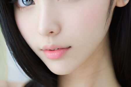 AI girl with black hair wallpaper