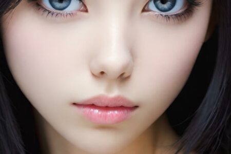 AI girl with black hair wallpaper