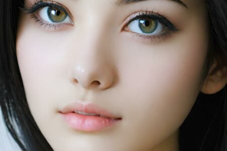 AI girl with black hair wallpaper
