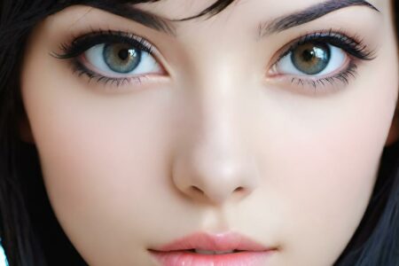 AI girl with black hair wallpaper