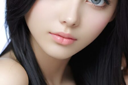 AI girl with black hair wallpaper