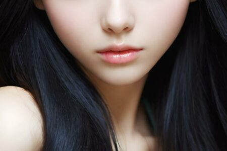 AI girl with black hair wallpaper