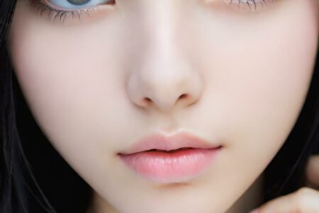 AI girl with black hair wallpaper