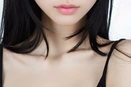 AI girl with black hair wallpaper