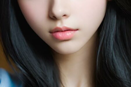 AI girl with black hair wallpaper