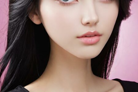 AI girl with black hair wallpaper