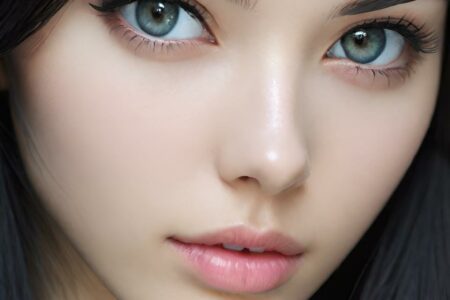 AI girl with black hair wallpaper