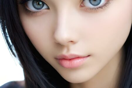 AI girl with black hair wallpaper