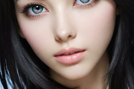 AI girl with black hair wallpaper