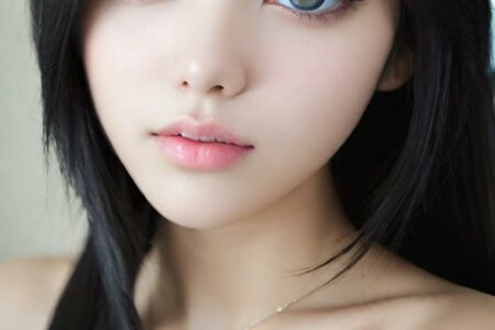 AI girl with black hair wallpaper